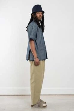 Universal Works4 Pocket Overshirt - Indigo Chambray/Ikat -Garmentory Fashion Store 4 Pocket Overshirt Indigo Chambray Ikat 20220415023929 1