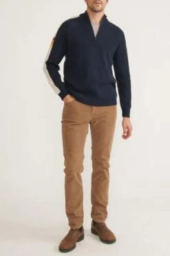 Marine LayerArchive Armas Quarter Zip - Navy/Cream Stripe -Garmentory Fashion Store Archive Armas Quarter Zip 20231101173829 1