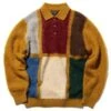 Beams PlusKnit Polo Shaggy Sweater - Mustard