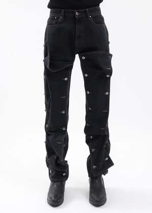 Y/projectSnap Off Jeans - Black/Evergreen 8 Y/projectSnap Off Jeans - Black/Evergreen - Image 8