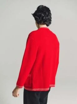 BODEWool Knit Shaker Stitch Cardigan - Red -Garmentory Fashion Store BODE Wool Knit Shaker Stitch Cardigan Red 20231021021931