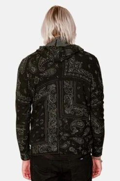 Blue&CreamBandana Print Hoodie - Grey/Black -Garmentory Fashion Store Bandana Print Hoodie Grey Black 20220914034544 2