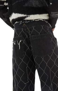 AireiBig Fit Denim Trousers W/Chain - Washed Black -Garmentory Fashion Store Big Fit Denim Trousers w Chain Washed Black 20231027230351