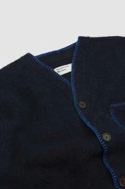 Universal WorksWool Mix Blanket Cardigan - Navy -Garmentory Fashion Store Blanket Cardigan Wool Mix Navy 20230811113907 2