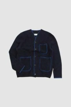 Universal WorksWool Mix Blanket Cardigan - Navy