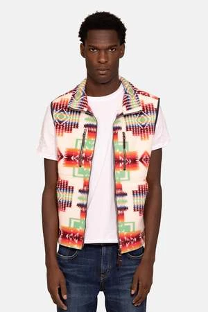 Blue&CreamInca Polar Fleece Vest - Cream Combo 1 Blue&CreamInca Polar Fleece Vest - Cream Combo