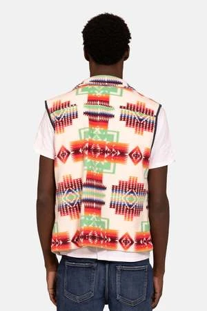 Blue&CreamInca Polar Fleece Vest - Cream Combo 2 Blue&CreamInca Polar Fleece Vest - Cream Combo - Image 2