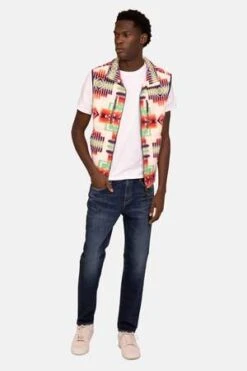 Blue&CreamInca Polar Fleece Vest - Cream Combo 13 Blue&CreamInca Polar Fleece Vest - Cream Combo -Garmentory Fashion Store Blue Cream Inca Polar Fleece Vest Cream Combo 20230128032915 1