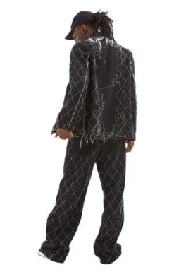 AireiCargo Denim Jacket W/Chain - Washed Black -Garmentory Fashion Store Cargo Denim Jacket w Chain Washed Black 20231027230444 1