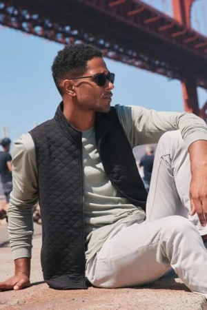 Marine LayerCorbet Full Zip Vest - Black Heather 2 Marine LayerCorbet Full Zip Vest - Black Heather - Image 2