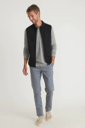 Marine LayerCorbet Full Zip Vest - Black Heather 3 Marine LayerCorbet Full Zip Vest - Black Heather - Image 3