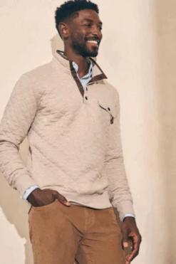 Faherty BrandEpic Quilted Fleece Pullover