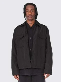 Our LegacyEvening Coach Jacket - Black Fleecy Tech