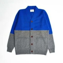Country Of OriginSupersoft Lambswool Half Cardi - Blue/Grey