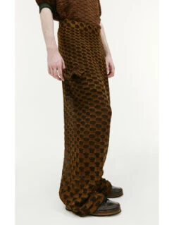 Isa BoulderCheckered Knit Cargo Trousers - Brown -Garmentory Fashion Store Isa Boulder Checkered knit cargo trousers 20230525075016 2