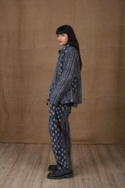 KardoParis Quilted Corduroy Jacket - Blue/Tan Block Print -Garmentory Fashion Store Kardo Paris Quilted Corduroy Jacket BP103 Blue Tan Block Print 20230927050837 2