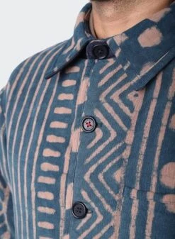 KardoParis Quilted Corduroy Jacket - Blue/Tan Block Print -Garmentory Fashion Store Kardo Paris Quilted Corduroy Jacket BP103 Blue Tan Block Print 20230927050837 3