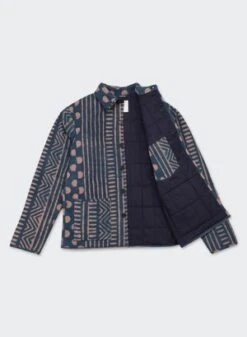 KardoParis Quilted Corduroy Jacket - Blue/Tan Block Print -Garmentory Fashion Store Kardo Paris Quilted Corduroy Jacket BP103 Blue Tan Block Print 20230927050838 1