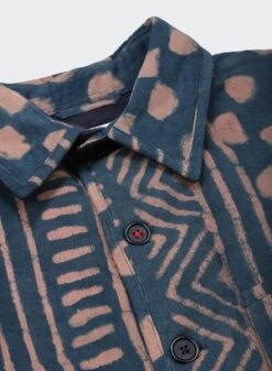 KardoParis Quilted Corduroy Jacket - Blue/Tan Block Print -Garmentory Fashion Store Kardo Paris Quilted Corduroy Jacket BP103 Blue Tan Block Print 20230927050838 2