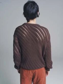 LemaireDiagonal Openwork Jumper - Dark Coffee -Garmentory Fashion Store Lemaire Diagonal Openwork Jumper Dark Coffee 20230325023104