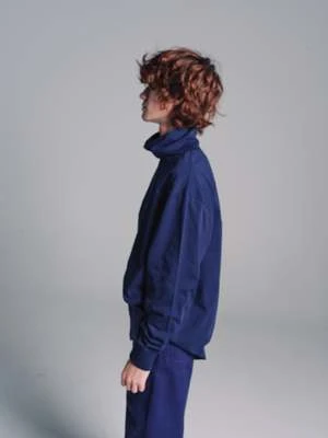 LemaireHigh Collar Sweatshirt - Midnight Navy 3 LemaireHigh Collar Sweatshirt - Midnight Navy - Image 3