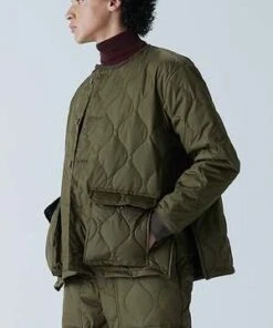 TAIONMilitary Crew Neck Cardigan - Olive