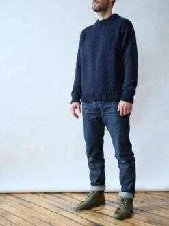 ELEVEN SIXNICK SWEATER - NAVY TWEED