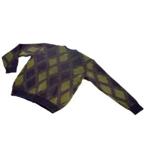 NeedlesMohair Cardigan - Argyle Purple 4 NeedlesMohair Cardigan - Argyle Purple - Image 4