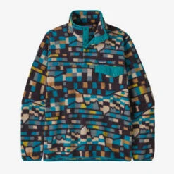 PatagoniaLightweight Synchilla Snap-T Fleece Pullover - Fitz Roy Patchwork/Belay Blue
