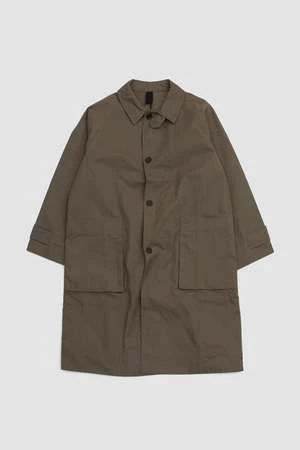 Margaret HowellDry Cotton Canvas Railway Mac - Kelp 1 Margaret HowellDry Cotton Canvas Railway Mac - Kelp