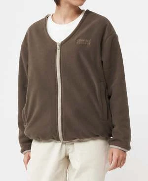 GramicciReversible Fleece Cardigan - Taupe 3 GramicciReversible Fleece Cardigan - Taupe - Image 3