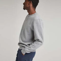 Richer PoorerRecycled Fleece Tapered Sweatshirt - Heather Grey -Garmentory Fashion Store Richer Poorer Grey Recycled Fleece Tapered Sweatshirt 20230802231352 1