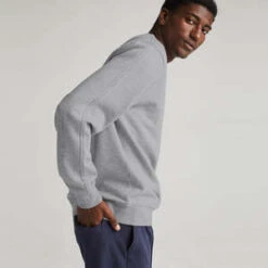 Richer PoorerRecycled Fleece Tapered Sweatshirt - Heather Grey -Garmentory Fashion Store Richer Poorer Grey Recycled Fleece Tapered Sweatshirt 20230802231352 3