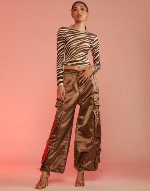 CYNTHIA ROWLEYS Cargo Pants - Coffee 2 CYNTHIA ROWLEYS Cargo Pants - Coffee - Image 2