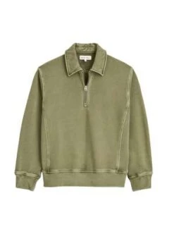 Alex MillSom Half Zip Sweatshirt - Olive -Garmentory Fashion Store Som Half Zip Sweatshirt in Fleece Olive 20230823221414
