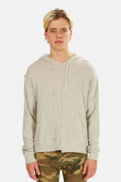R13Spliced Hoodie - Heather Grey