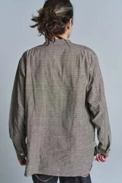 Taiga TakahashiJacquard Lot 105 Band Collar Shirt Pullover - Ivory -Garmentory Fashion Store Taiga Takahashi Jacquard Lot 105 Band Collar Shirt Pullover Ivory 20230303020221