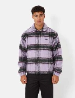 ThisIsNeverThatThisisneverthat Brushed Check Zip Jacket - Lavender Purple -Garmentory Fashion Store ThisIsNeverThat Brushed Check Zip Jacket Lavender Purple 20230217180900 1