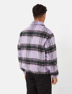 ThisIsNeverThatThisisneverthat Brushed Check Zip Jacket - Lavender Purple -Garmentory Fashion Store ThisIsNeverThat Brushed Check Zip Jacket Lavender Purple 20230217180901 1