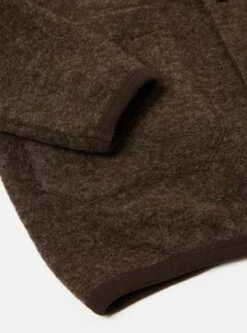 Universal WorksWool Fleece Cardigan - Brown -Garmentory Fashion Store UNIVERSAL WORKS Cardigan In Brown Wool Fleece 20230927151858 1