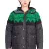 ANDERSSON BELLUnisex Nordic Knit Patch Quilted Parka - Black/Green