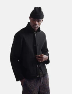 Wax LondonIggy Felt Wool Jacket - Black