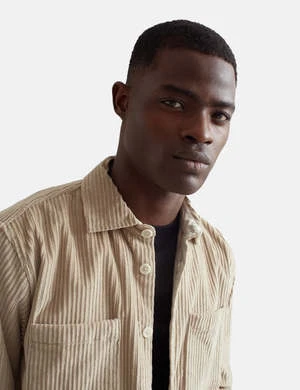 Wax LondonPenn Cord Whiting Overshirt - Sand Beige 2 Wax LondonPenn Cord Whiting Overshirt - Sand Beige - Image 2