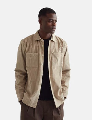 Wax LondonPenn Cord Whiting Overshirt - Sand Beige 1 Wax LondonPenn Cord Whiting Overshirt - Sand Beige