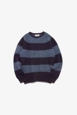 YMCSuedehead Stripe Crew Knit - Navy Blue