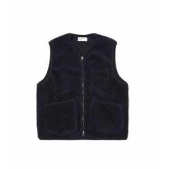 Universal WorksMountain Fleece Zip Gilet - Navy